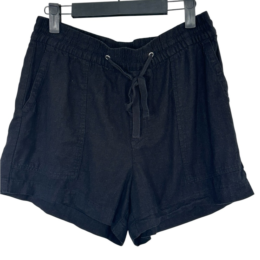 GAP Linen Blend Black Shorts Size S Drawstring Summer Classic A167
